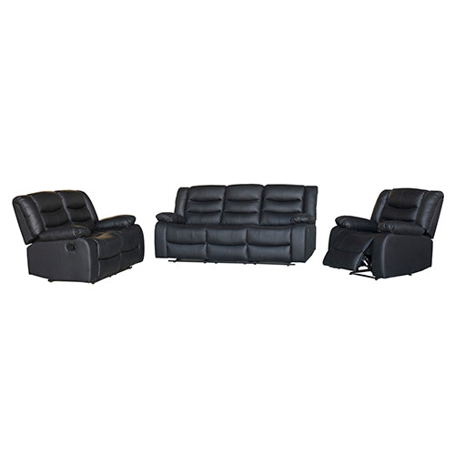 3 + 2 + 1 Seater Recliner Sofa In Faux Leather Lounge Couch in Black Furniture > Dining > Kitchen & Dining Chairs