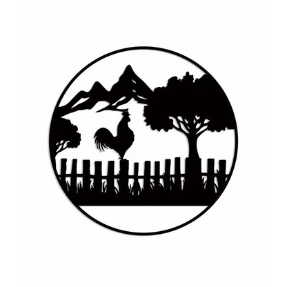 Farm Fence Wall Art 99x99cm