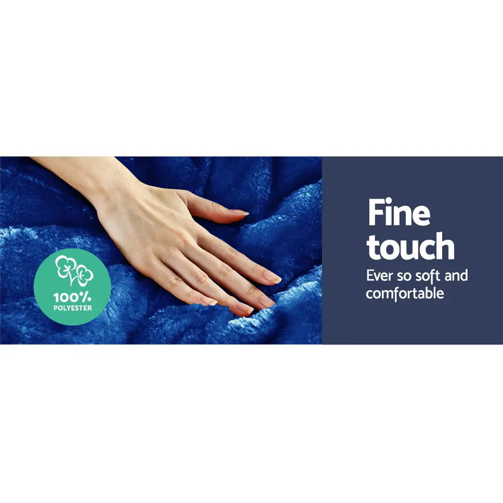 Faux Mink Quilt Blue Super King