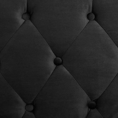 Faux Velvet Tufted Sofa Bed Couch Futon - Black