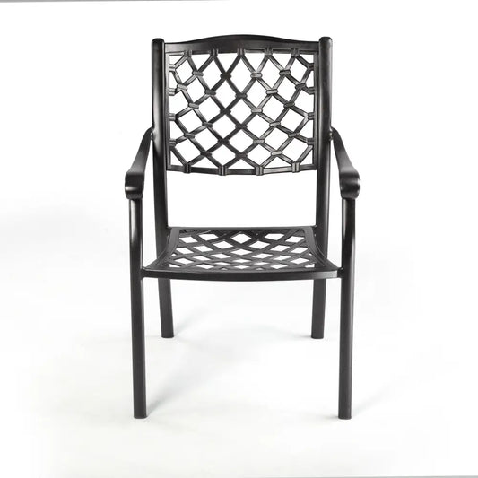 Fiji Metal Outdoor Dining Chair with Cushions (1 Pair)