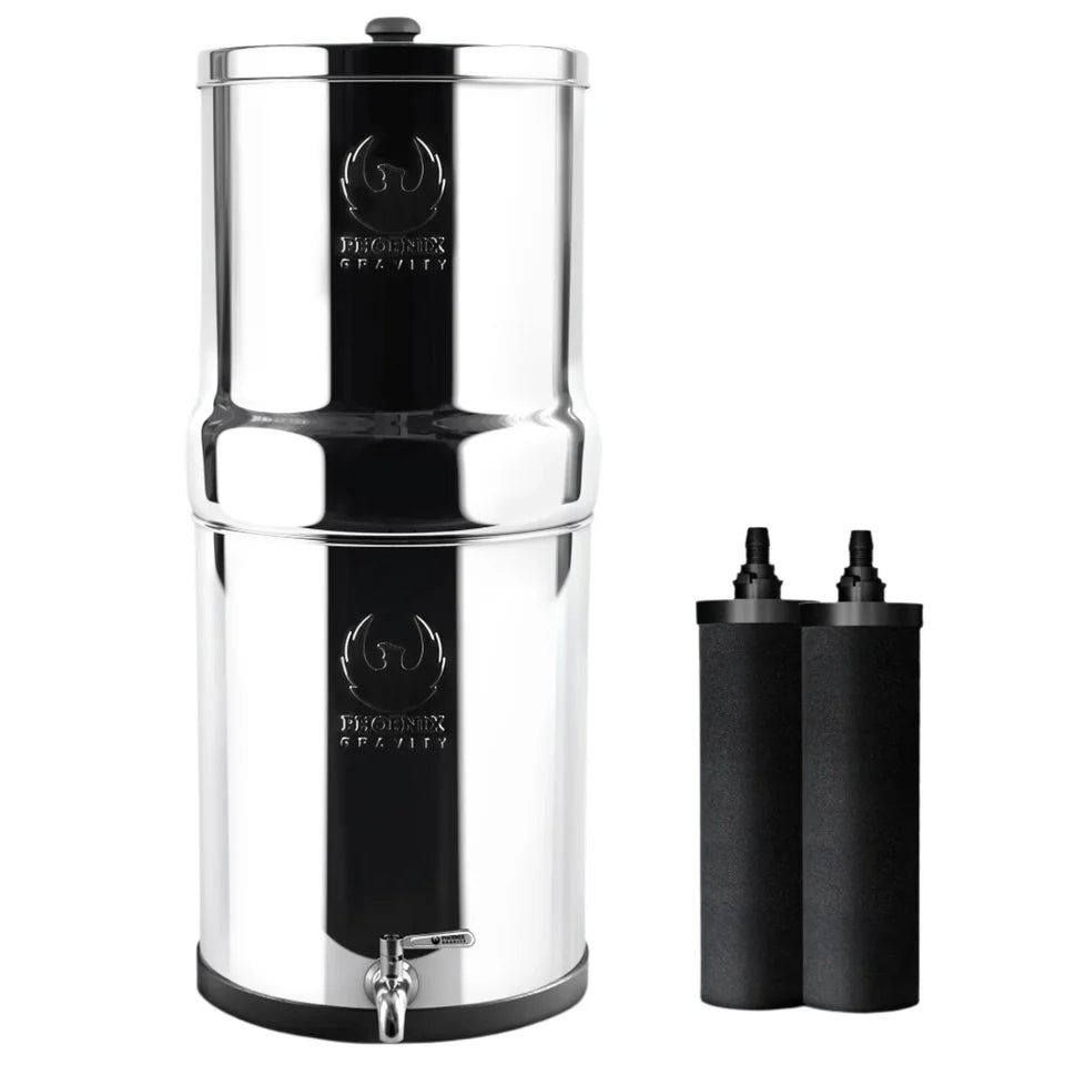 Water Purifier Dispenser with Gravity Filters - Premium Stainless Steel 8L / Active Carbon Only - Appliances > Kitchen
