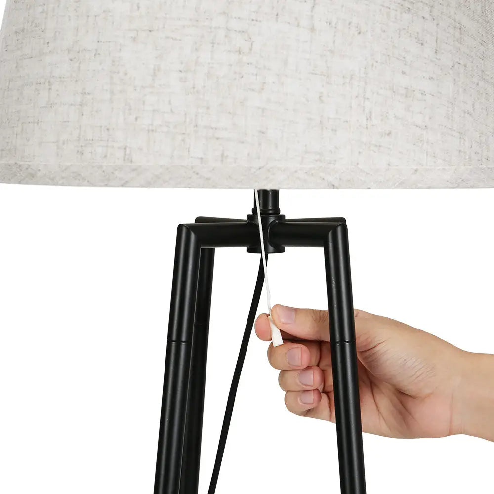 Floor Lamp 2 Tier Shelf Storage Led Light Stand Home Living Room Upright