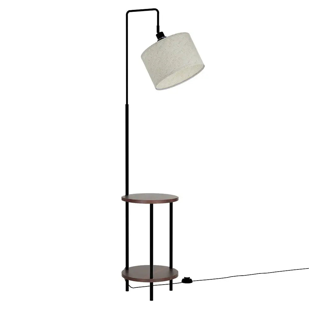 Floor Lamp 2 Tier Shelf Storage Led Light Stand Home Room Adjustable Head
