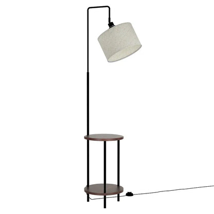 Floor Lamp 2 Tier Shelf Storage Led Light Stand Home Room Adjustable Head