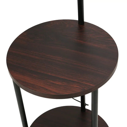 Floor Lamp 2 Tier Shelf Storage Led Light Stand Home Room Adjustable Head