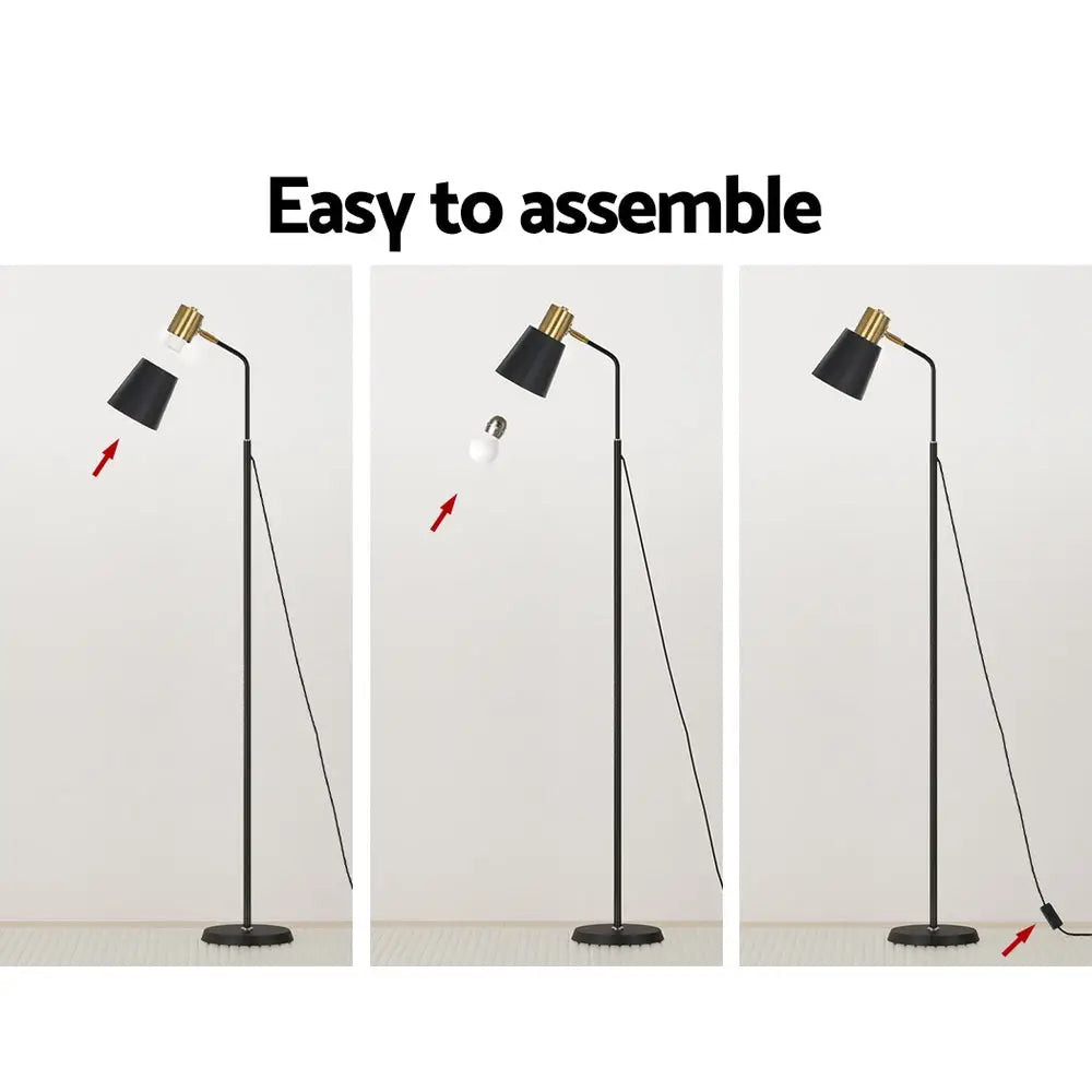 Floor Lamp Led Light Stand Modern Home Living Room Office Reading Black