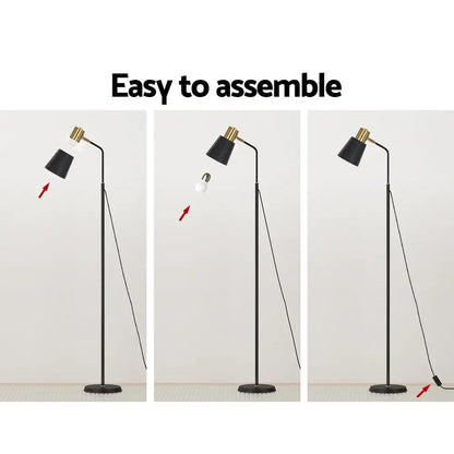 Floor Lamp Led Light Stand Modern Home Living Room Office Reading Black