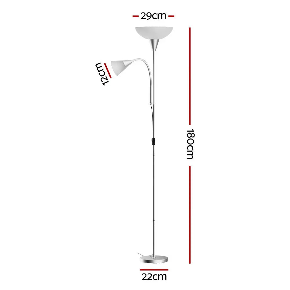 Floor Lamp Mother and Child Modern Home Living Room Office Reading Silver