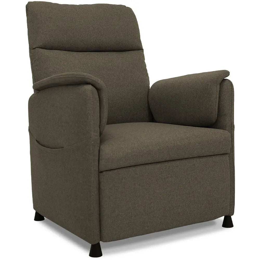 Fortia Electric Armchair Recliner Single Fabric Chair Biege