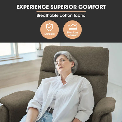 Fortia Electric Armchair Recliner Single Fabric Chair Biege
