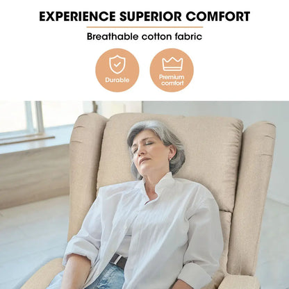 Fortia Electric Recliner Lift Heat Chair for Elderly Massage Therapy Aged Care Beige