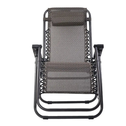 Gardeon 2pc Zero Gravity Chair Folding Outdoor Recliner Adjustable Sun Lounge Camping Beige