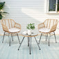Gardeon 3pc Outdoor Furniture Bistro Set Lounge Setting Table Chairs Cushion Patio Grey