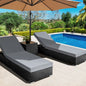 Gardeon 3pc Sun Lounge Wicker Lounger Outdoor Furniture Day Bed Rattan Garden