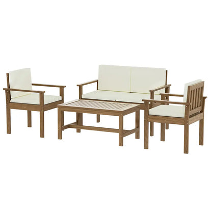 Gardeon 4-piece Outdoor Sofa Set Wooden Couch Lounge Setting