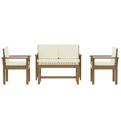 Gardeon 4-piece Outdoor Sofa Set Wooden Couch Lounge Setting