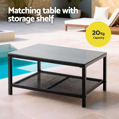 Gardeon 4 Seater Outdoor Sofa Set 4pcs Table Chair Garden Patio Furniture
