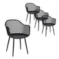 Gardeon 4pc Outdoor Dining Chairs Pp Lounge Chair Patio Furniture Garden Black