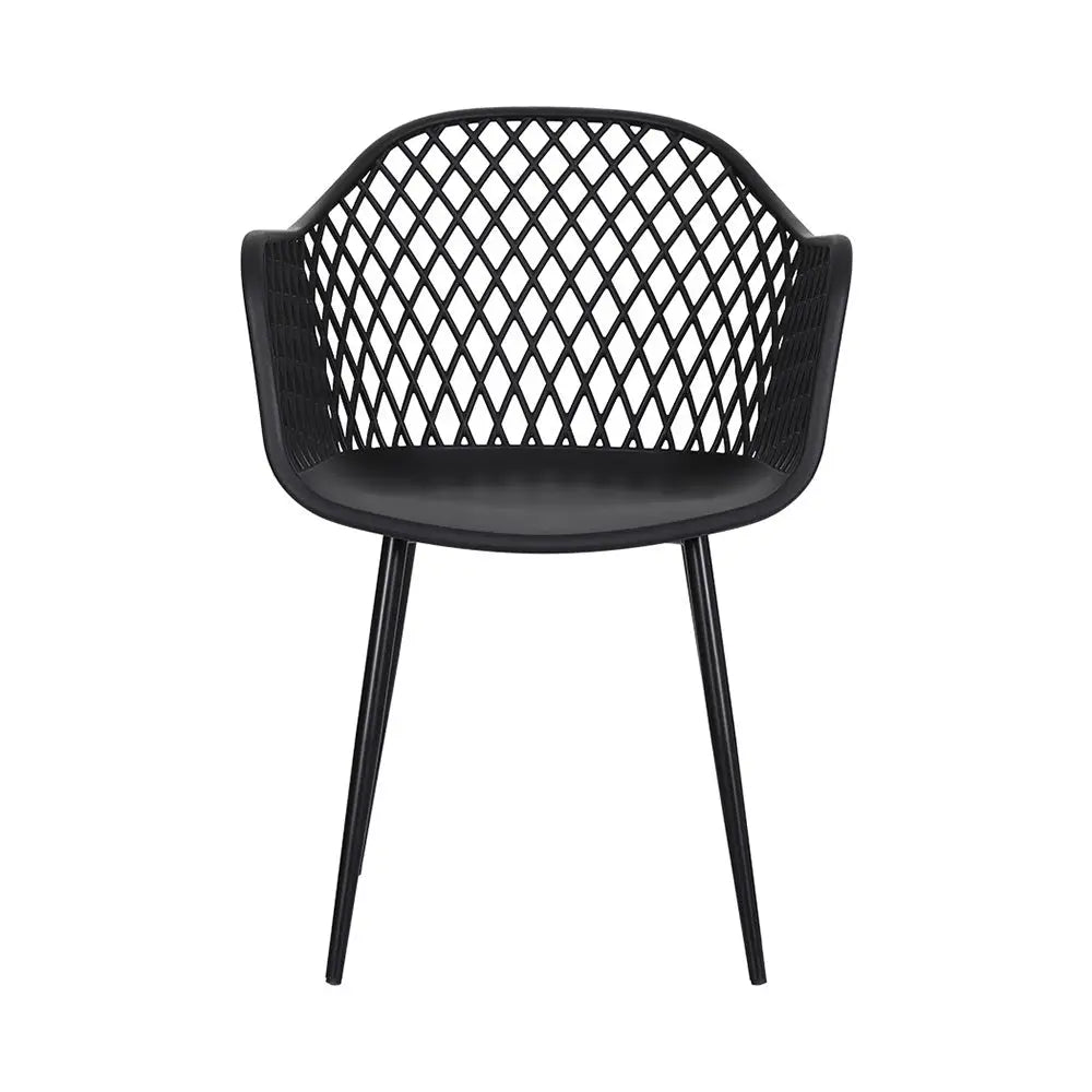 Gardeon 4pc Outdoor Dining Chairs Pp Lounge Chair Patio Furniture Garden Black