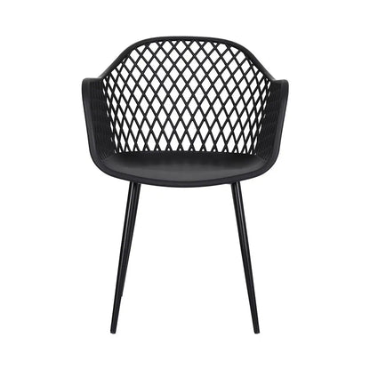 Gardeon 4pc Outdoor Dining Chairs Pp Lounge Chair Patio Furniture Garden Black