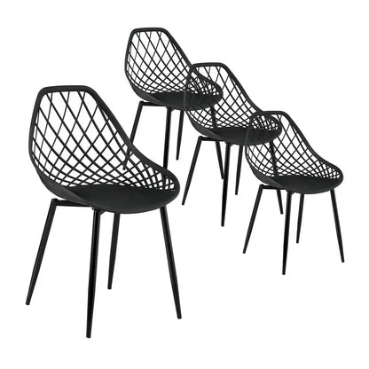 Gardeon 4pc Outdoor Dining Chairs Pp Lounge Chair Patio Garden Furniture Black