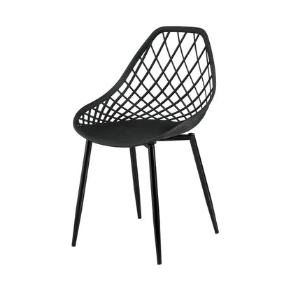 Gardeon 4pc Outdoor Dining Chairs Pp Lounge Chair Patio Garden Furniture Black