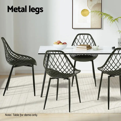 Gardeon 4pc Outdoor Dining Chairs Pp Lounge Chair Patio Garden Furniture Black