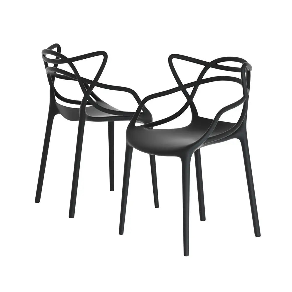 Gardeon 4pc Outdoor Dining Chairs Pp Portable Stackable Chair Patio Furniture