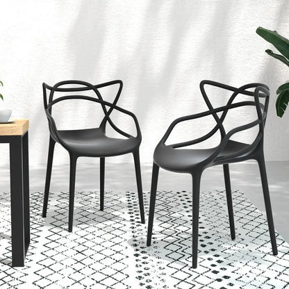 Gardeon 4pc Outdoor Dining Chairs Pp Portable Stackable Chair Patio Furniture