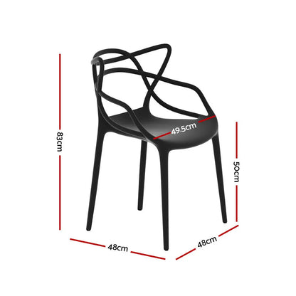 Gardeon 4pc Outdoor Dining Chairs Pp Portable Stackable Chair Patio Furniture