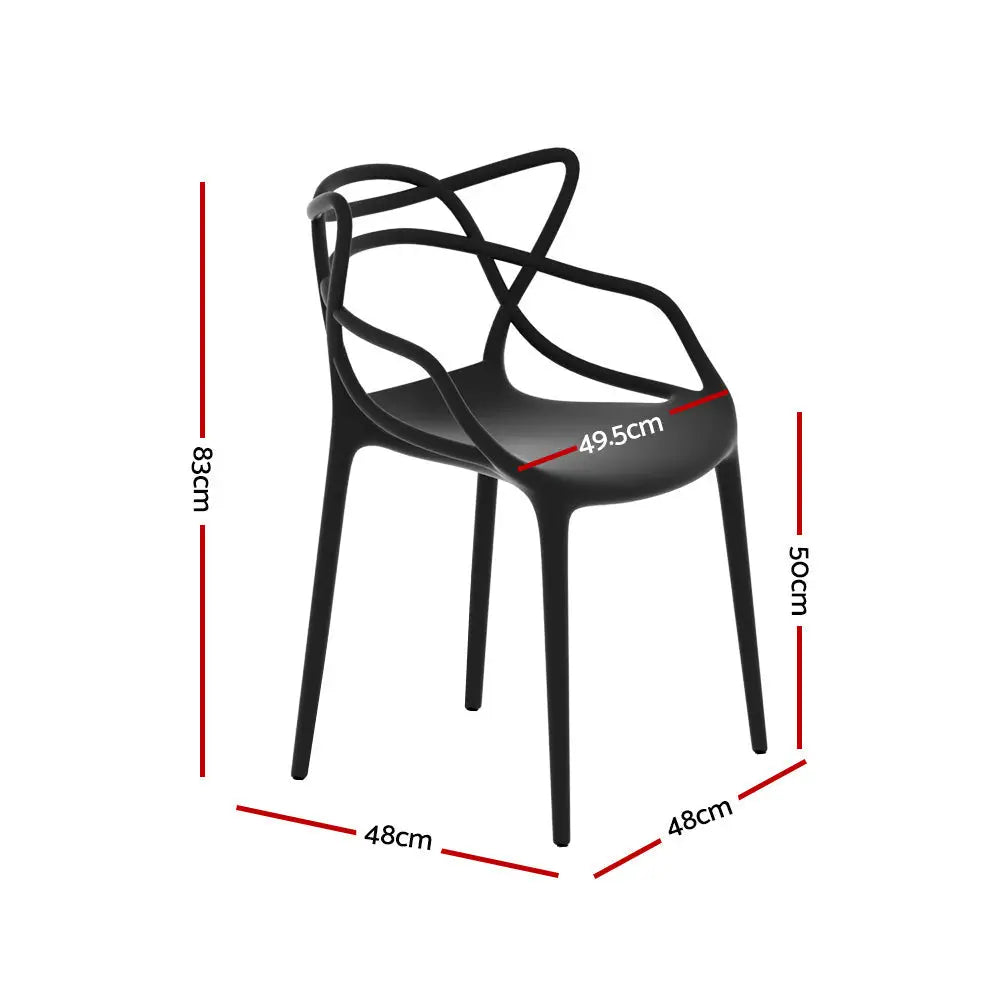 Gardeon 4pc Outdoor Dining Chairs Pp Portable Stackable Chair Patio Furniture