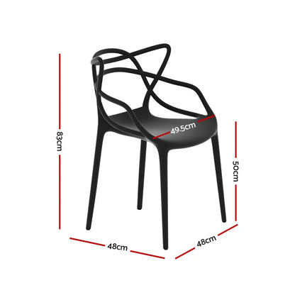 Gardeon 4pc Outdoor Dining Chairs Pp Portable Stackable Chair Patio Furniture