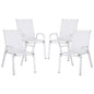Gardeon 4pc Outdoor Dining Chairs Stackable Lounge Chair Patio Furniture White