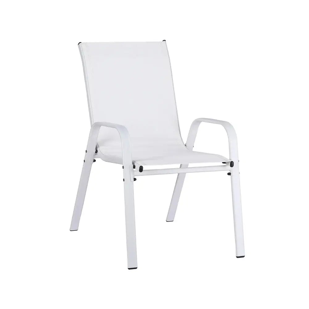 Gardeon 4pc Outdoor Dining Chairs Stackable Lounge Chair Patio Furniture White