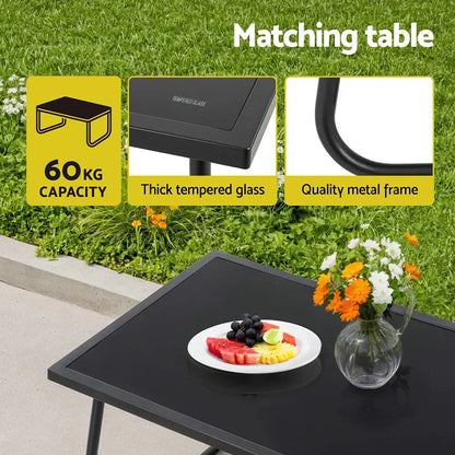 Gardeon 4pcs Outdoor Sofa Set Table and Chairs Cushion Textilene Patio Furniture
