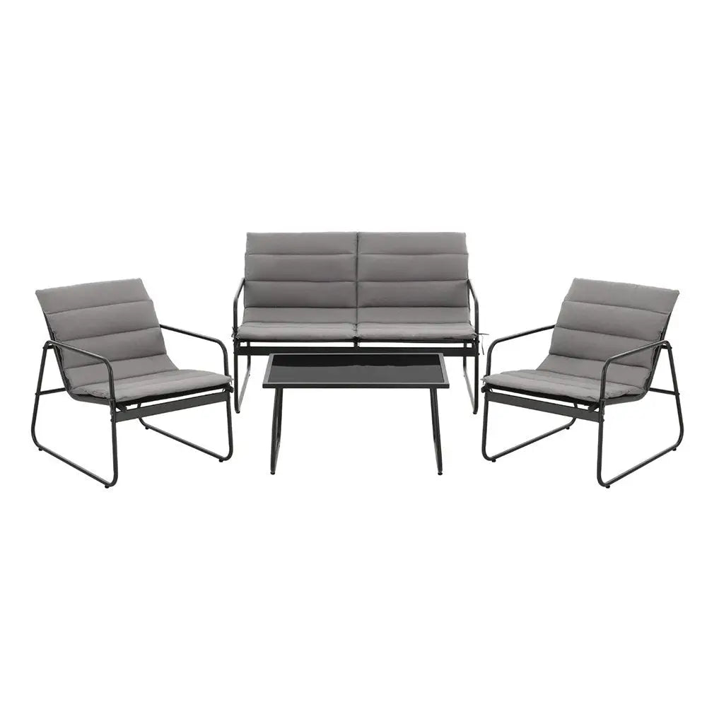Gardeon 4pcs Outdoor Sofa Set Table and Chairs Cushion Textilene Patio Furniture