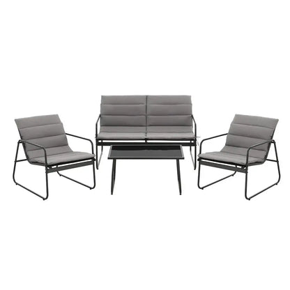 Gardeon 4pcs Outdoor Sofa Set Table and Chairs Cushion Textilene Patio Furniture