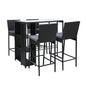 Gardeon 5-piece Outdoor Bar Set Patio Dining Chairs Wicker Table Stools