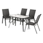 Gardeon 5pc Outdoor Dining Set Table and Chairs Patio Furniture Bistro Garden Black