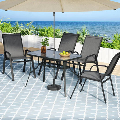 Gardeon 5pc Outdoor Dining Set Table and Chairs Patio Furniture Bistro Garden Grey