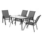 Gardeon 5pc Outdoor Dining Set Table and Chairs Patio Furniture Bistro Garden Grey