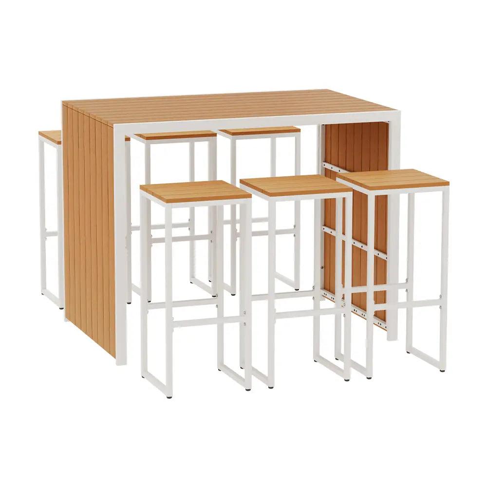 Gardeon 7-piece Outdoor Bar Set Table Chairs Patio Bistro 6 Seater