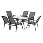 Gardeon 7pc Outdoor Dining Set Table and Chairs Patio Furniture Bistro Garden Grey
