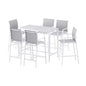 Gardeon 7pcs Outdoor Bar Set Stools Dining Chairs Table Patio Steel Bistro White