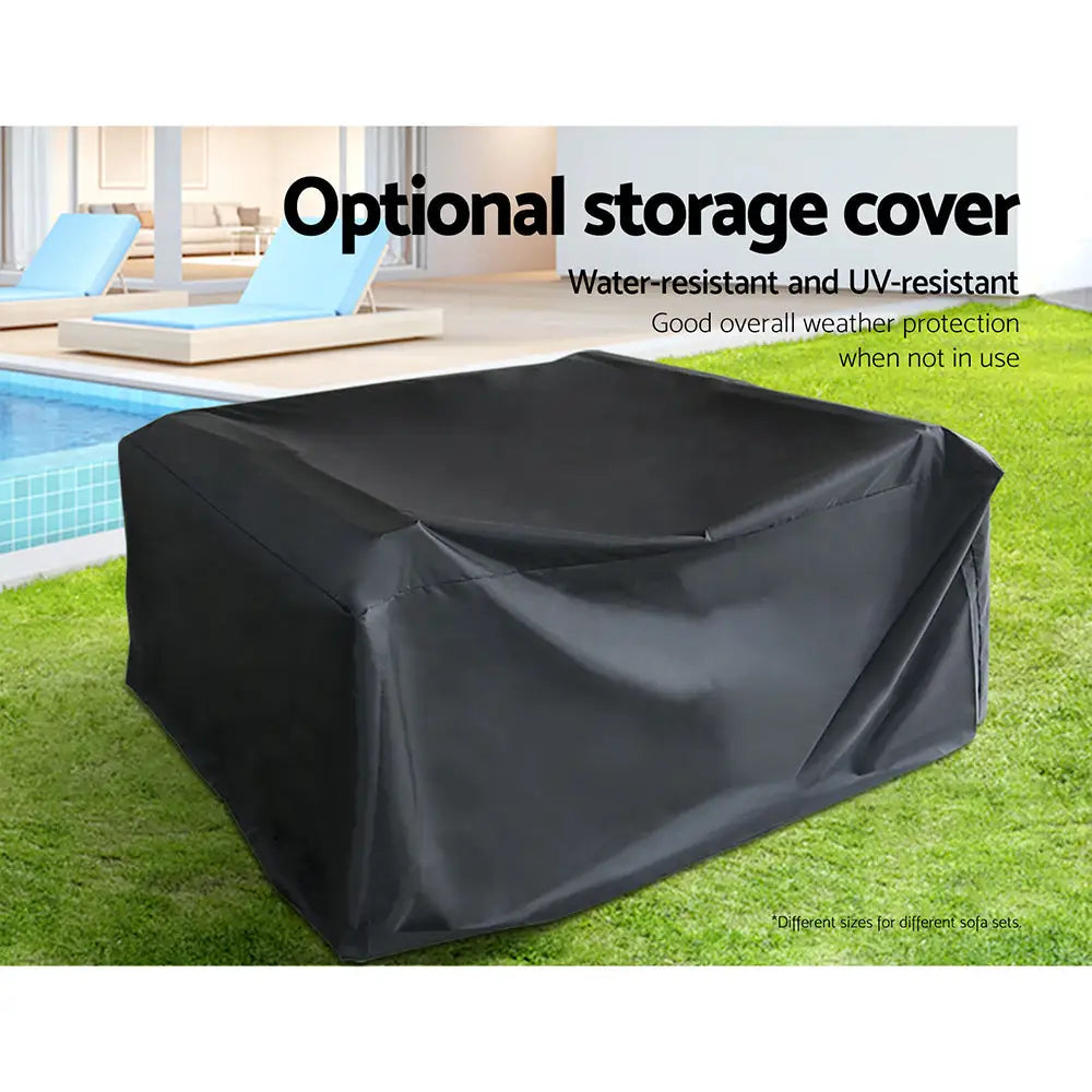 Gardeon 8-piece Outdoor Sofa Set Wicker Couch Lounge Setting Cover