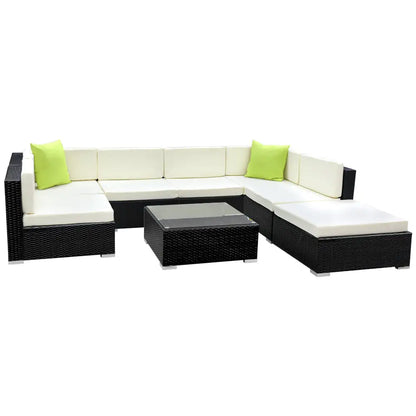 Gardeon 8-piece Outdoor Sofa Set Wicker Couch Lounge Setting Cover