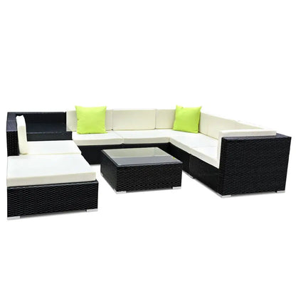 Gardeon 9-piece Outdoor Sofa Set Wicker Couch Lounge Setting 7 Seater