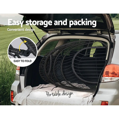 Gardeon Outdoor Egg Swing Chair Hanging Wicker Rope Pod Stand Foldable Grey