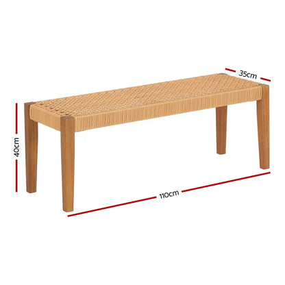 Gardeon Outdoor Garden Bench Seat Dining Acacia Wood 2-seater Patio Furniture